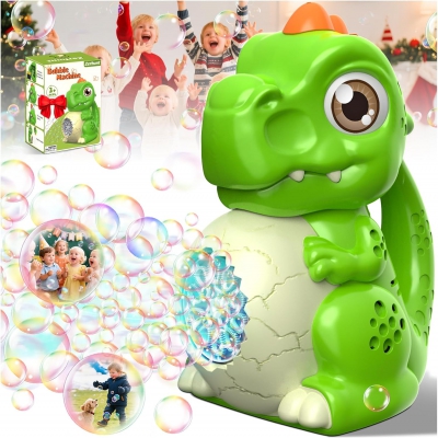 Zerhunt Dinosaur Bubble Machine for Kids: Light Up T-Rex 15,000 Bubbles/Min(Green)